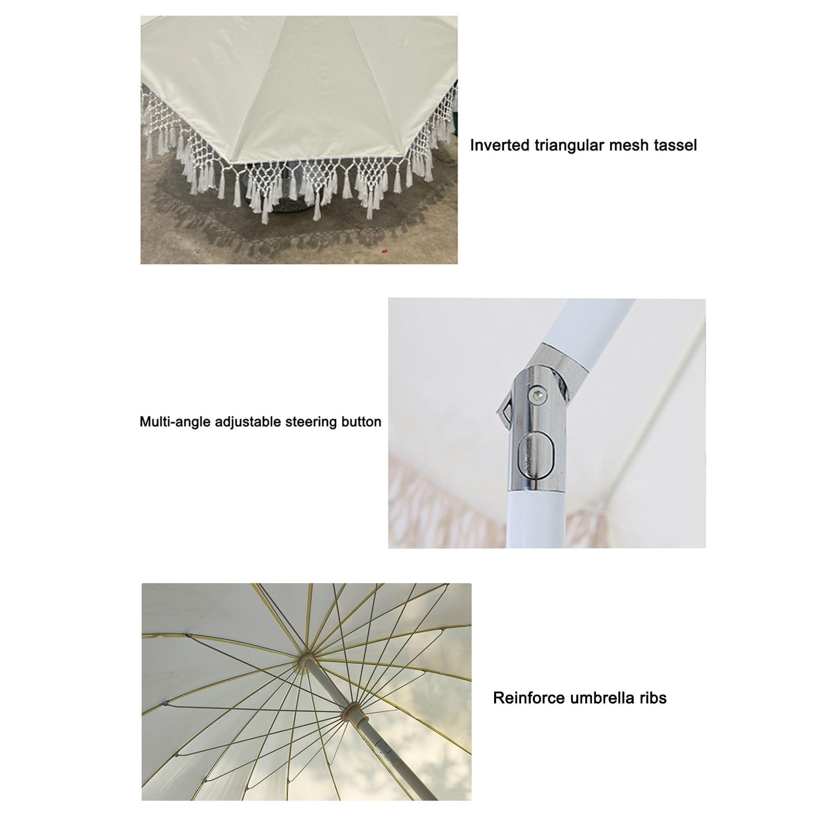 Bawełniany Trójkątny Parasol Z Frędzlami O Długości 1,6 M, Zewnętrzna Parasolka Przeciwsłoneczna I Parasol Przeciwsłoneczny, Wodoodporna Powłoka, Trwała.(2m)