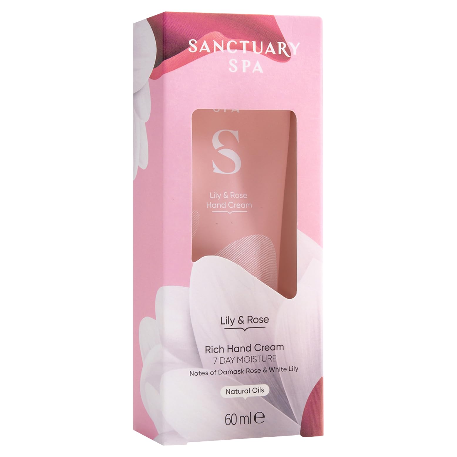 Sanctuary Spa Lily & Rose Rich Hand Cream, Moisturiser, Body Cream, Vegan and Cruelty Free 60ml