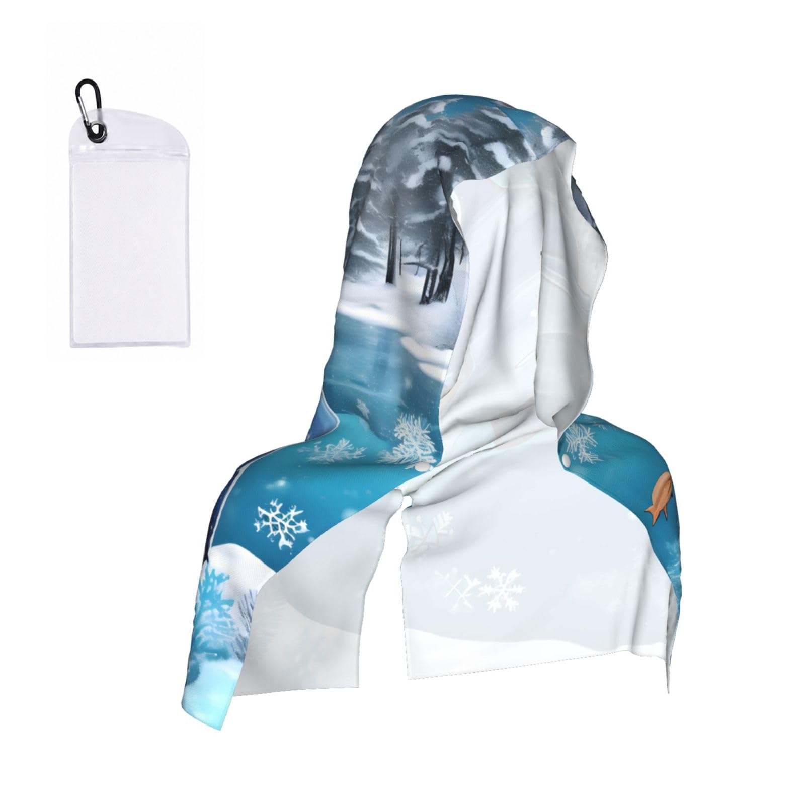 CNTDBU winter the dolphin Cooling Towel Hooded-Instant Chill Neck Cover for Sports, UV Cooling Rag for Running Gym
