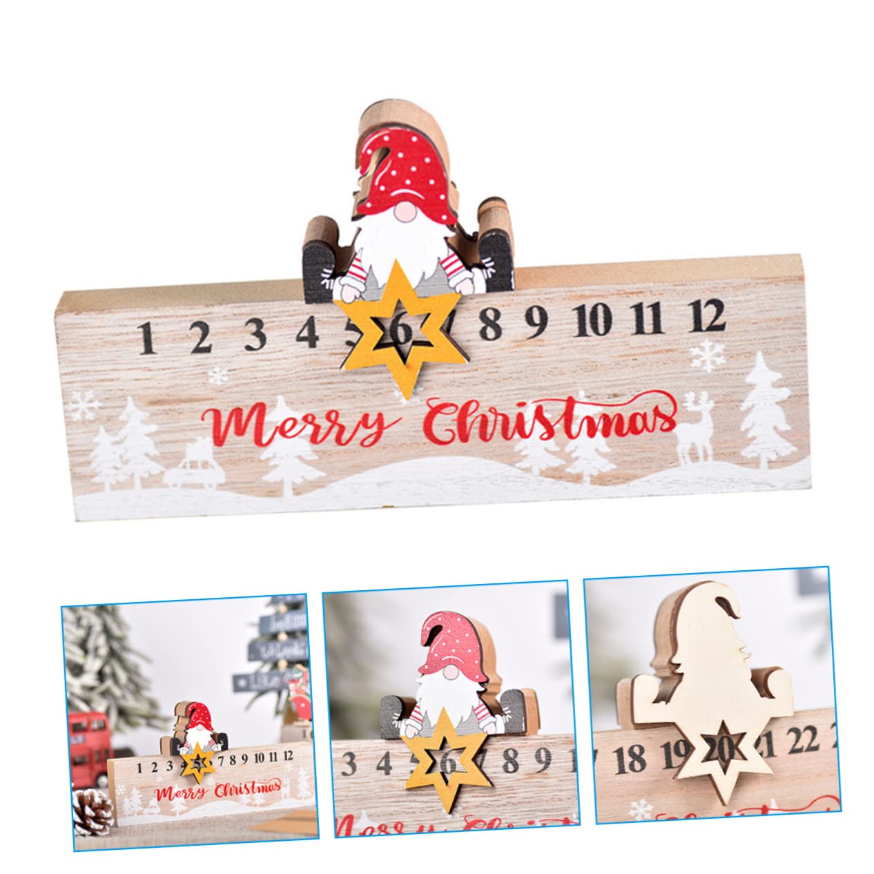 TOPBATHY 5 Pz Addobbi Natalizi Calendari Dell'avvento Di 12 Giorni Decorazione Festiva Per Le Vacanze Decorazioni Natalizie Per Il Conto Alla Rovescia Centrotavola Natalizi Di Legno