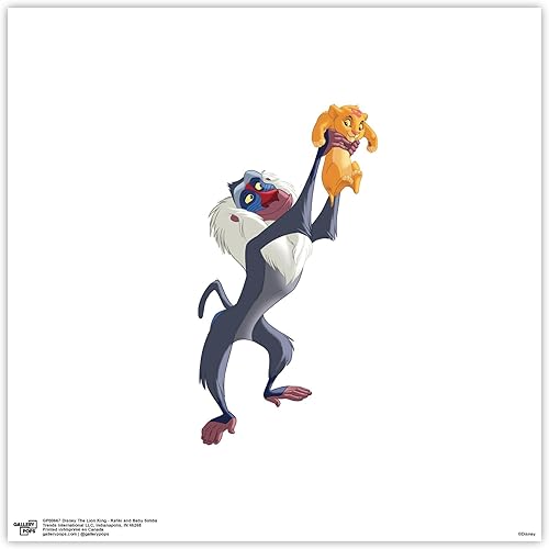 Miniatura 10 de Trends International Gallery Pops Disney El Rey León - Póster de pared de Rafiki y Baby Simba, 12 x 12 pulgadas, versión enmarcada en negro