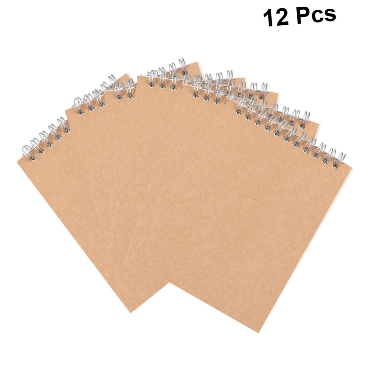12 pièces Lot de Kraft à Spirale Cahier de Notes Vierge pour Étudiants Bureau et École pour Journaux Croquis et Prise de Notes
