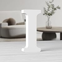 Vista 13 de AOCEAN Letras de madera grandes blancas de 10 pulgadas, letras de madera sin terminar para decoración de pared, letras decorativas de pie
