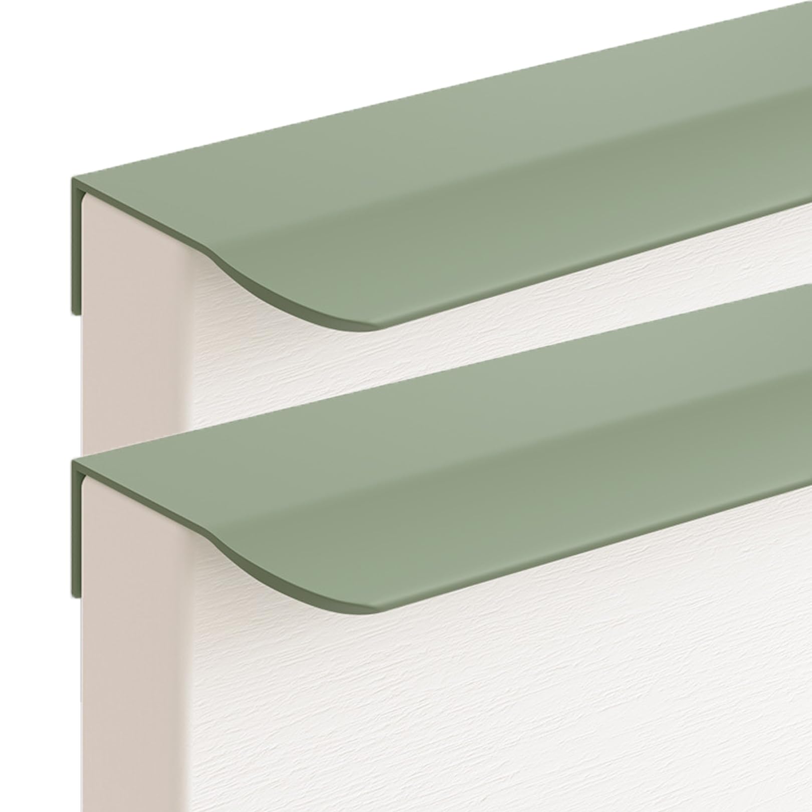Zcru004 Green Invisible Pull Aluminum Alloy Concealed Handles Cabinet Handle Wardrobe Kitchen Cupboard Handles Finger Edge Pull Drawerhandles Knobs Moran 2 Pieces (Overall Length 150Mm)