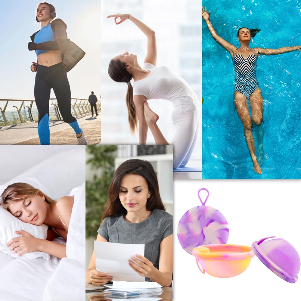 3 krążki menstruacyjne, wielokrotnego użytku, szczelne kubki menstruacyjne, 2 x krążek menstruacyjny + 1 składany kubek, do uprawiania sportu, pływania i intymności