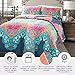 Lush Decor Boho Chic Reversible Cotton Quilt 3-Piece Set, King, Turquoise & Navy - Bright Paisley Print, Vibrant & Colorful Bohemian Bedding Set