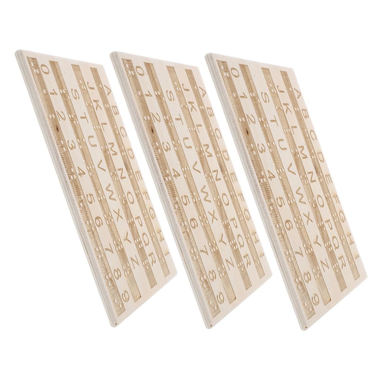 Toddmomy Tablero de Alfabeto Braille de Madera para Niños Ciegos, Herramienta de Enseñanza Táctil Ligera con 3 Piezas para Aprender Braille Fácilmente en Casa Color Aleatorio