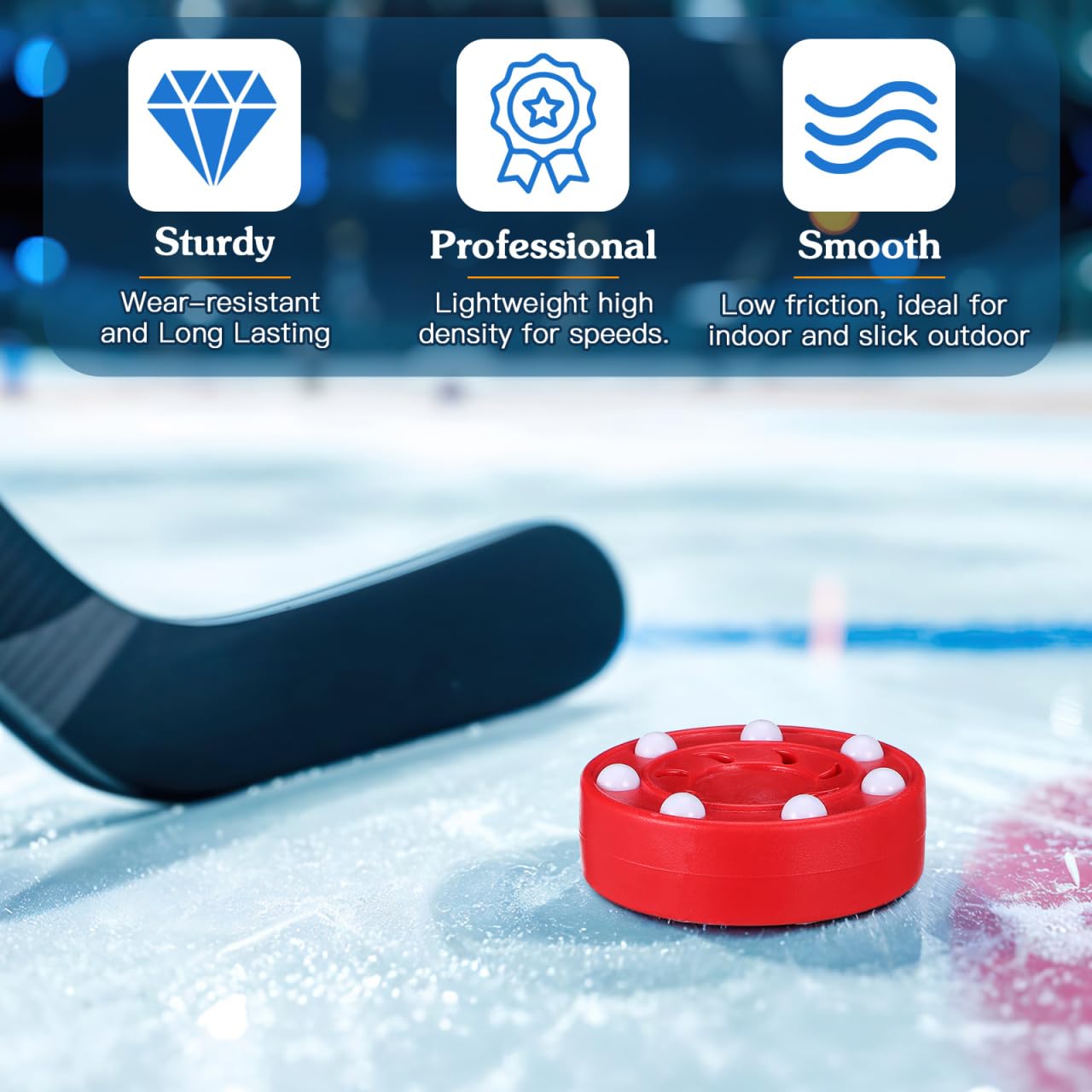 BESPORTBLE 2 Sets Van 12 Zachte Schuimhockeypucks Zwart Voor Ijs