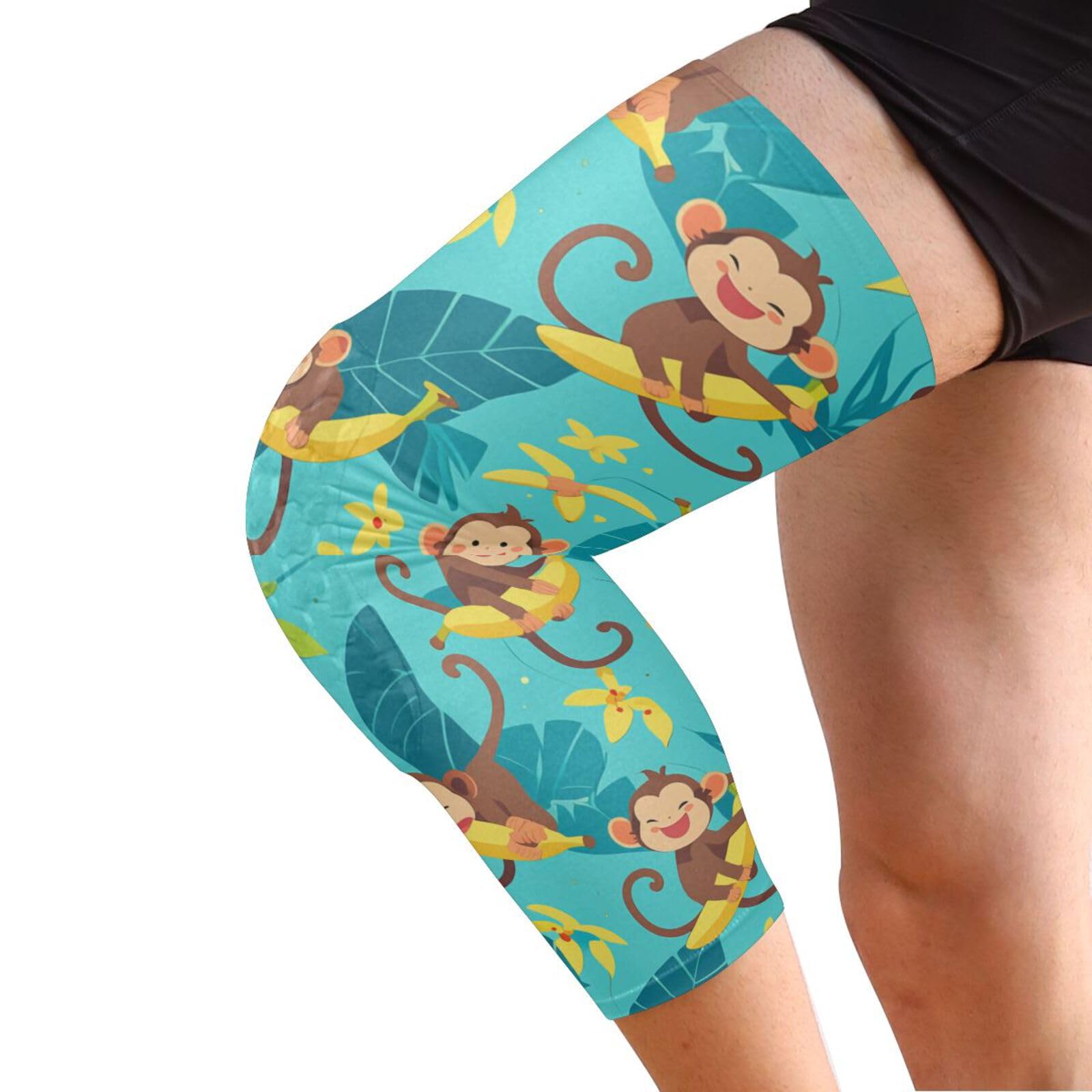 JUNZAN Tropical Monkey Basketball Knee Pads for Youth Kids Wrestling Knee Pads with Sleeves Sport Kneepads for Volleyball Football Blue