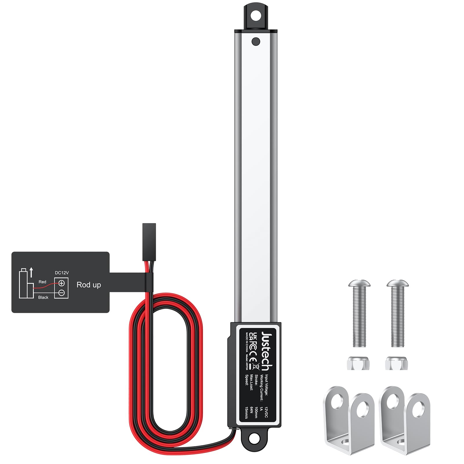 Justech 2"/50mm 64N/14.4lbs 12V Mini Linear Actuator IP54 Waterproof 15mm/s — Amazon image 9