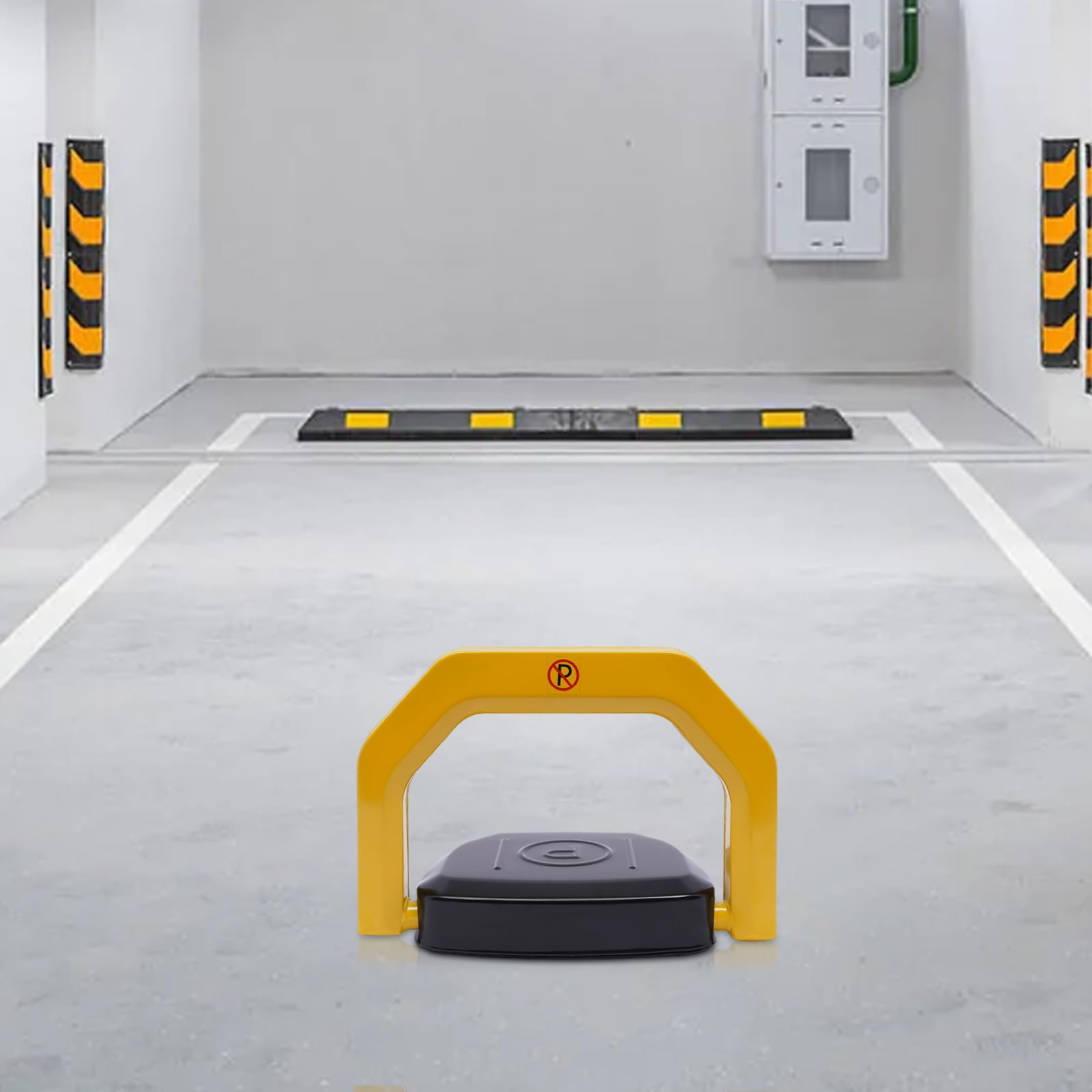 Barrière de parking pliable avec télécommande, garde-boue avant et arrière, protection anti-collision à 180°, télécommande de 30 m pour garages et parkings