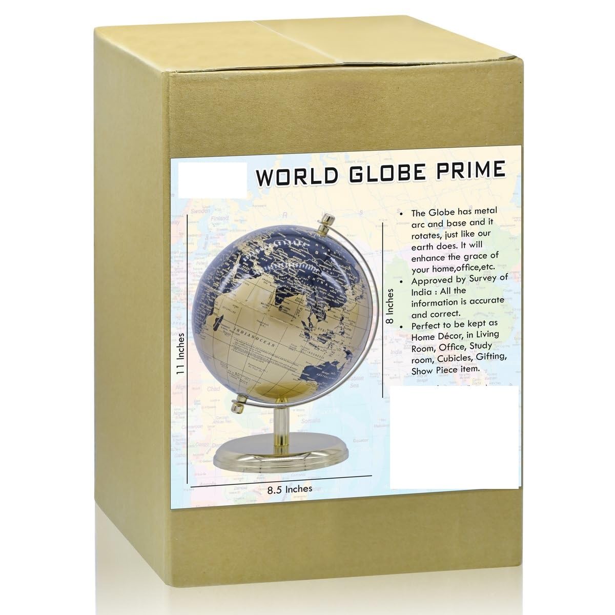 Aadya Crafts Black Gold World Globe 8 Inch With Metal Arc Gold Metal Base Educational Globe Home Decor World Globe Office Decor Gift Item Show Piece WGPBGD8IN 1