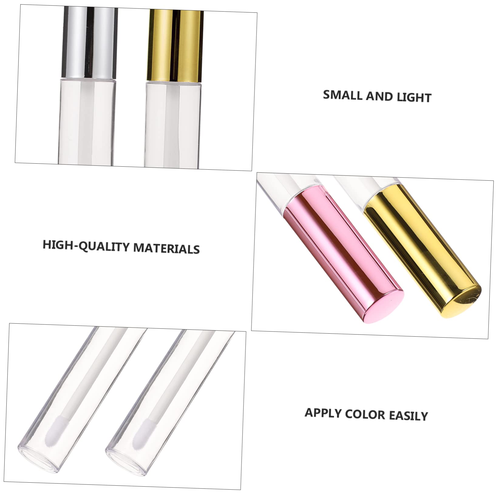FRCOLOR Leere Lipgloss Tuben 10ml 40 Stück Abs Material Tropfsicher und Nachfüllbar mit Integriertem Pinselkopf Geeignet für Lipgloss und Lidschatten zum Selbermachen für Unterwegs