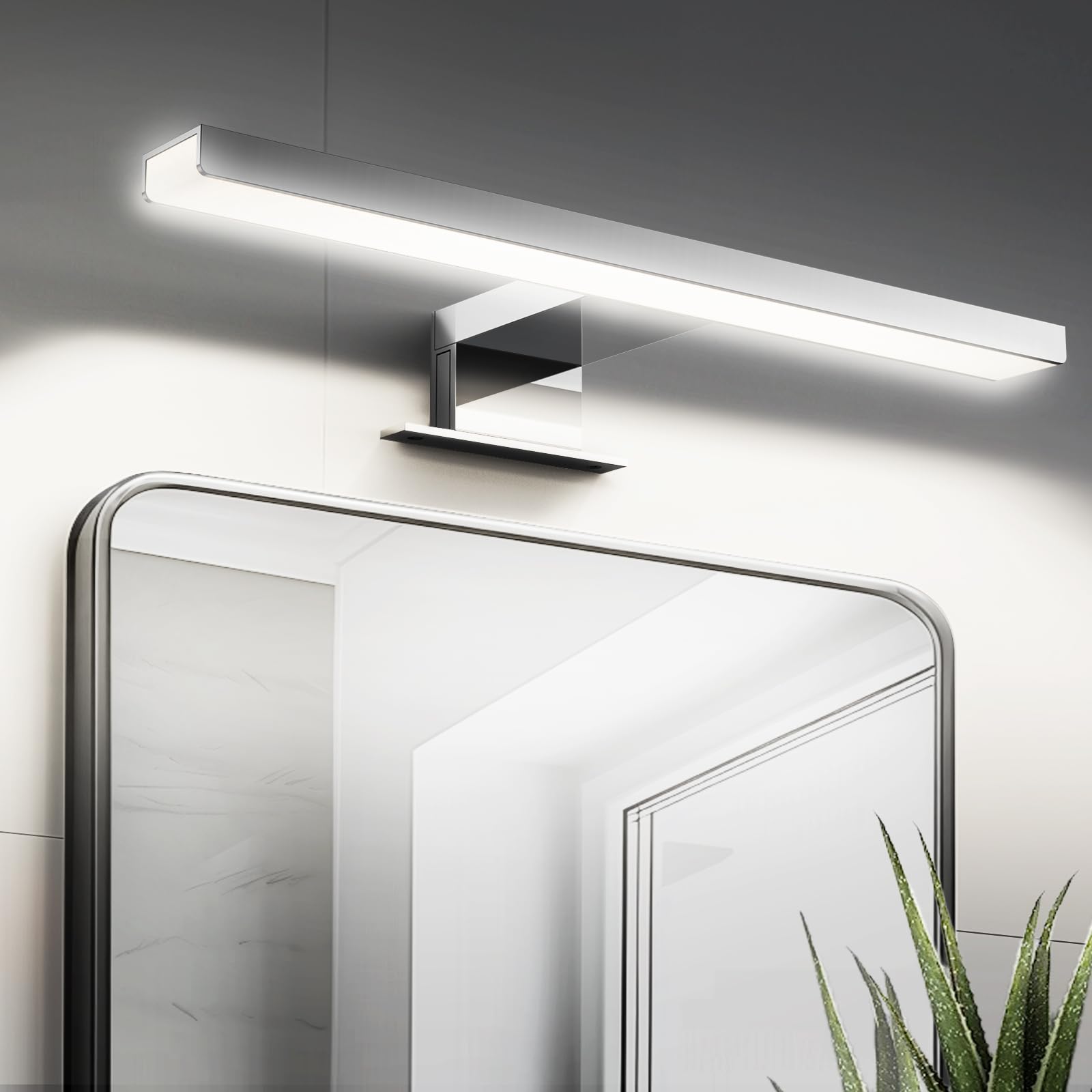 NETTLIFE Lampada Da Specchio A LED Nera 60 Cm Moderna Lampada Da Specchio Da Parete Per Bagno 4000k 94676420