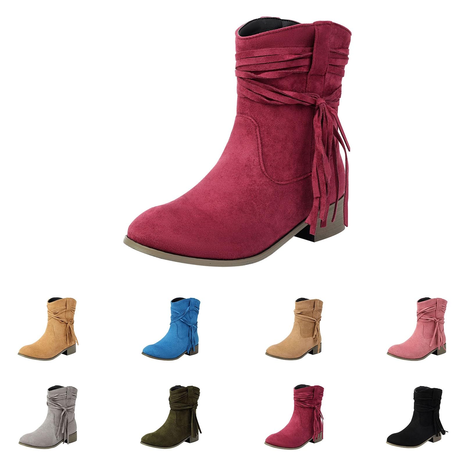 Stivaletti Donna Estivi Suola Antiscivolo Comodi con Tacco Stivali Leggero Antivento Chic Stivaletto Robusti Vintage Elegante Stivali da Pioggia Stivaletti per Esterno Giardino e Trekking