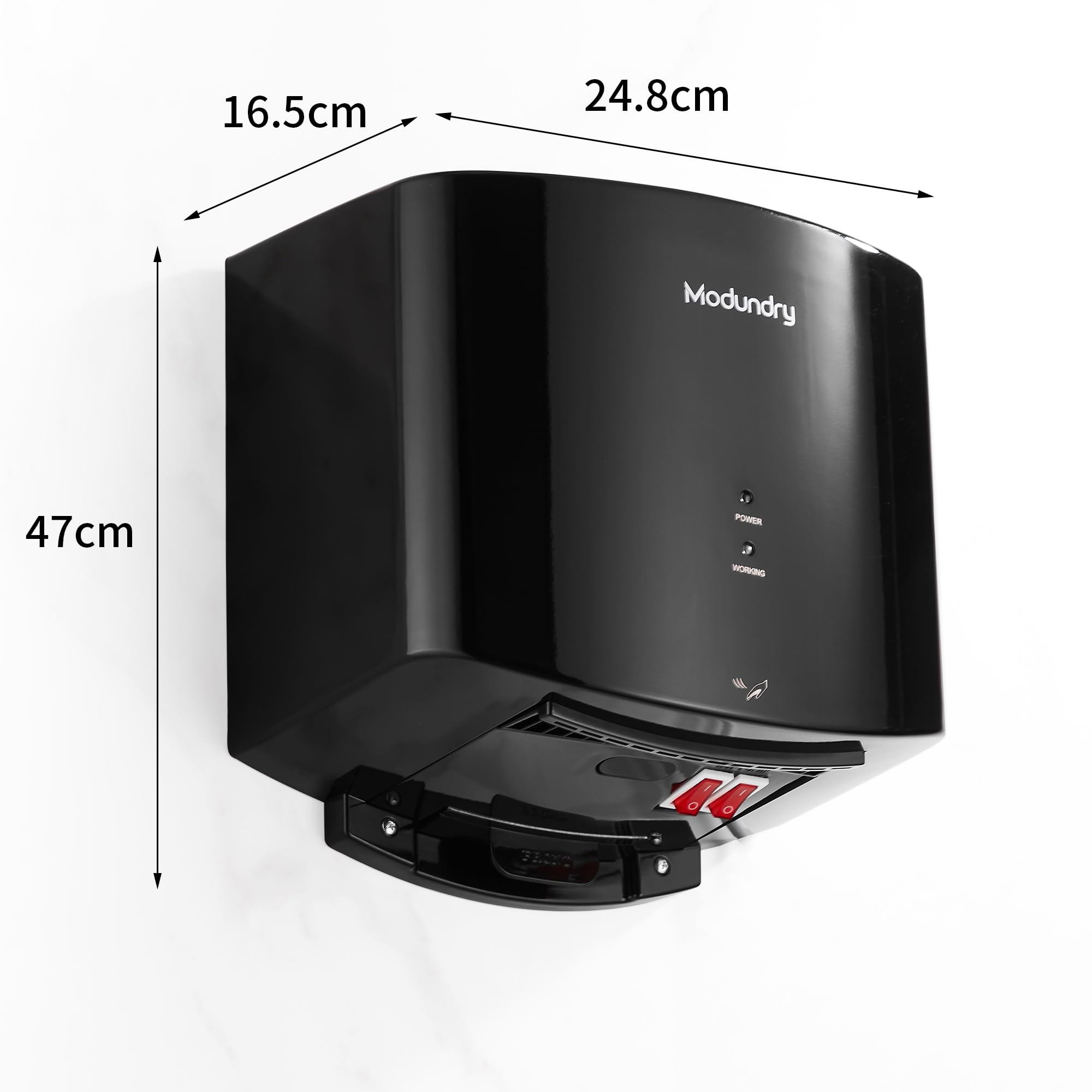 Sèche-Mains Électrique Automatique Noir - Modundry Compact Haute Vitesse Pour Usage Commercial Et Maison