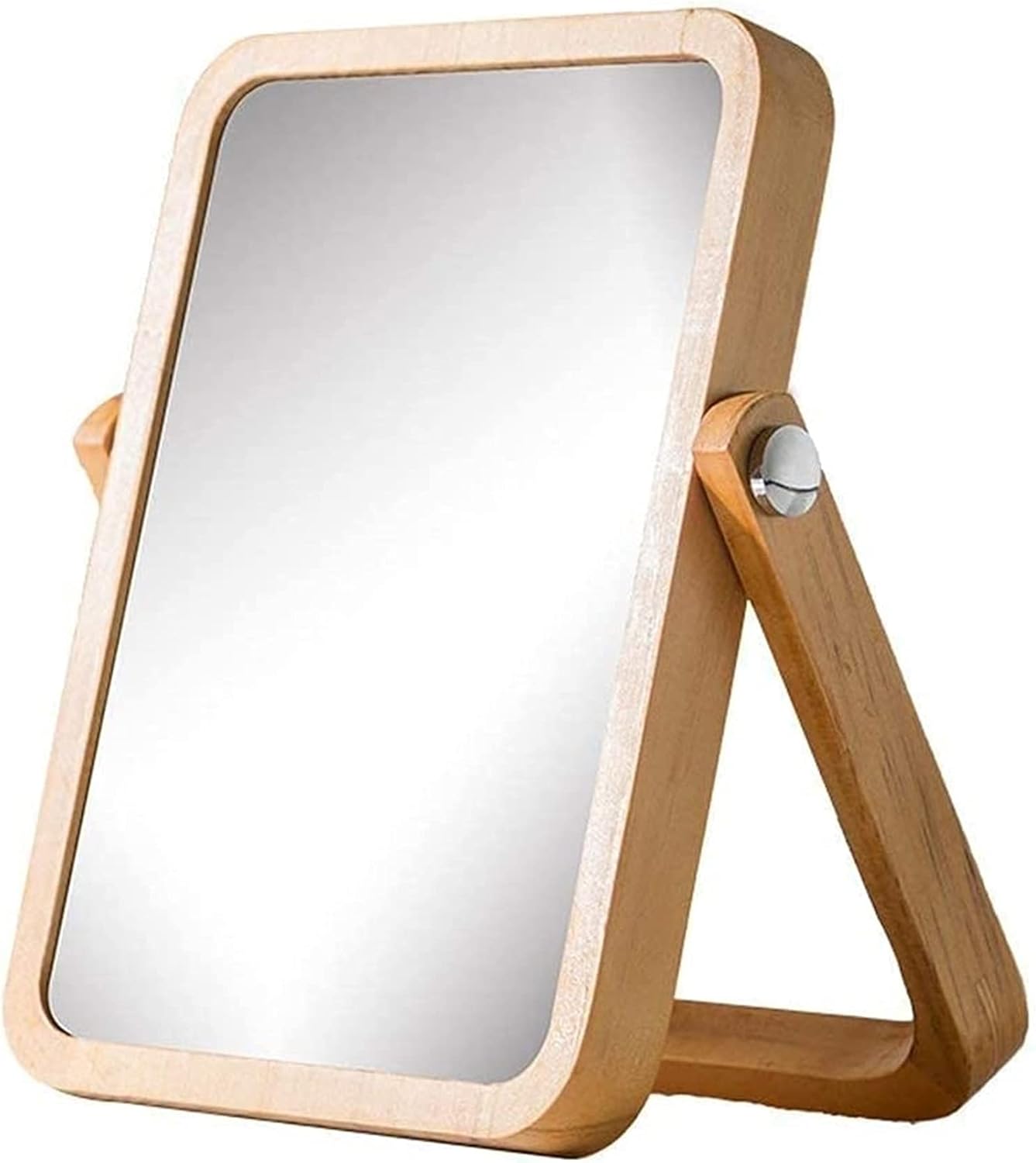 Makeup Mirror Desktop Vanity Mirror European Mirror Simple Solid Wood Vanity Mirror Portable Wooden Desktop Mirror Mirrors for Desk
