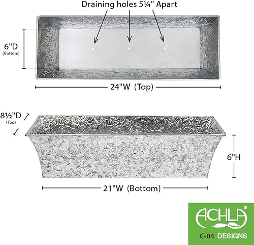 Miniatura 2 de Achla Designs - Macetero para ventana de flores galvanizadas 240in