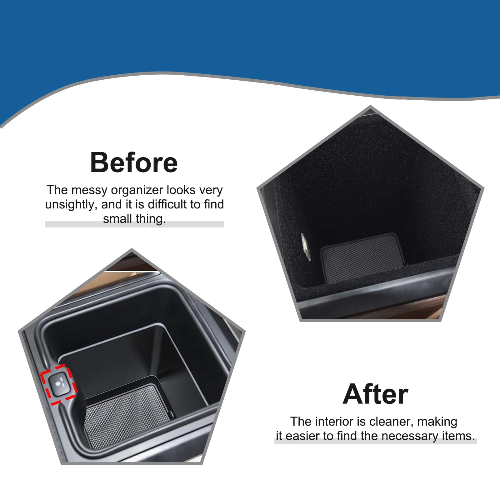 Bekantogy Car Armrest Storage Box Tray Compatible with Land Rover Range Rover Sport/Vogue 2023+ Center Console Organizer Tray Armrest Box Non-Slip Storage Box (Version with Refrigerator)