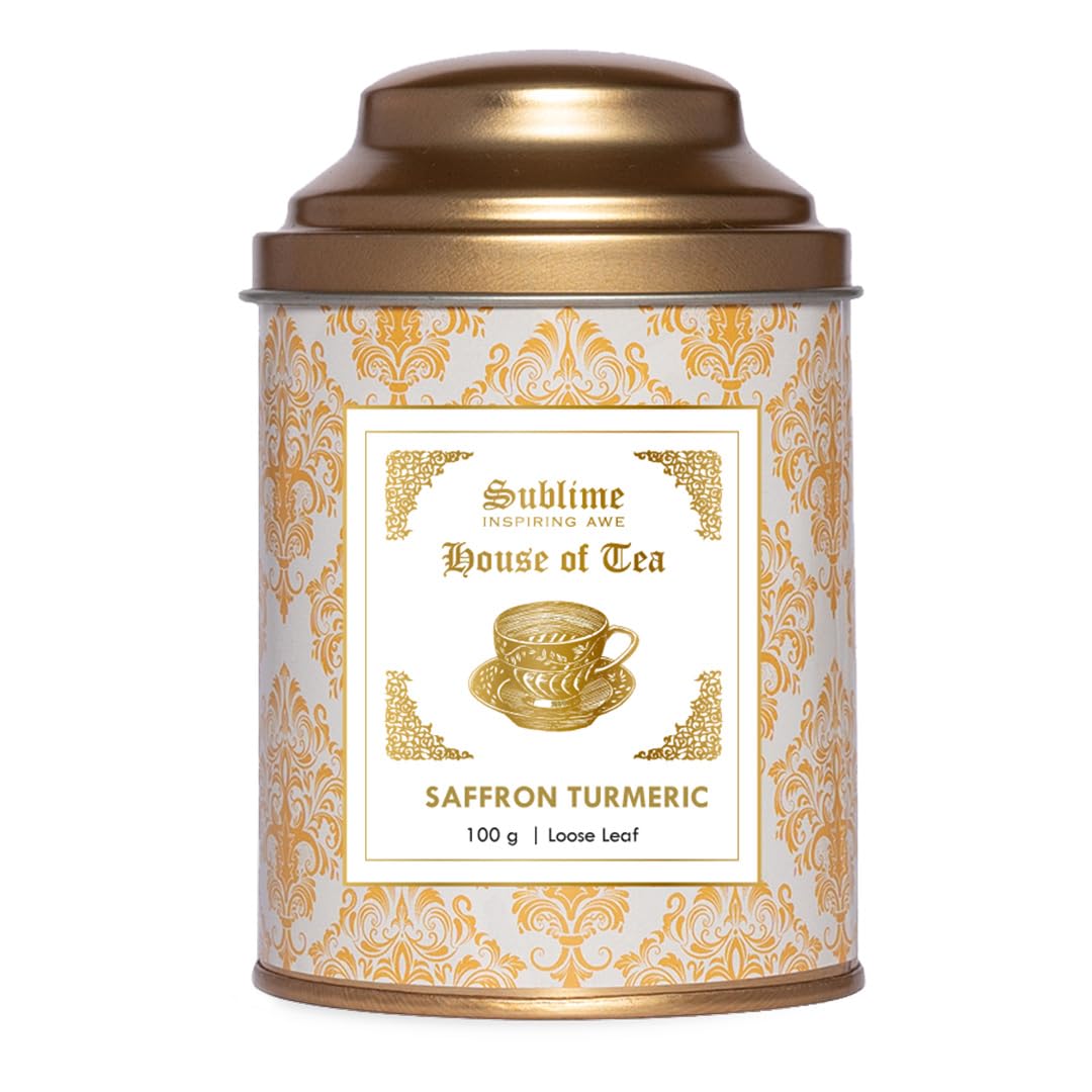 Sublime House of Tea | Saffron Turmeric (100g) | Caffeine Free, Enhances Mood, and Boosts Memory | Pick-Me-Up Tea (B08DG4NXW8) Amazon Price History, Amazon Price Tracker