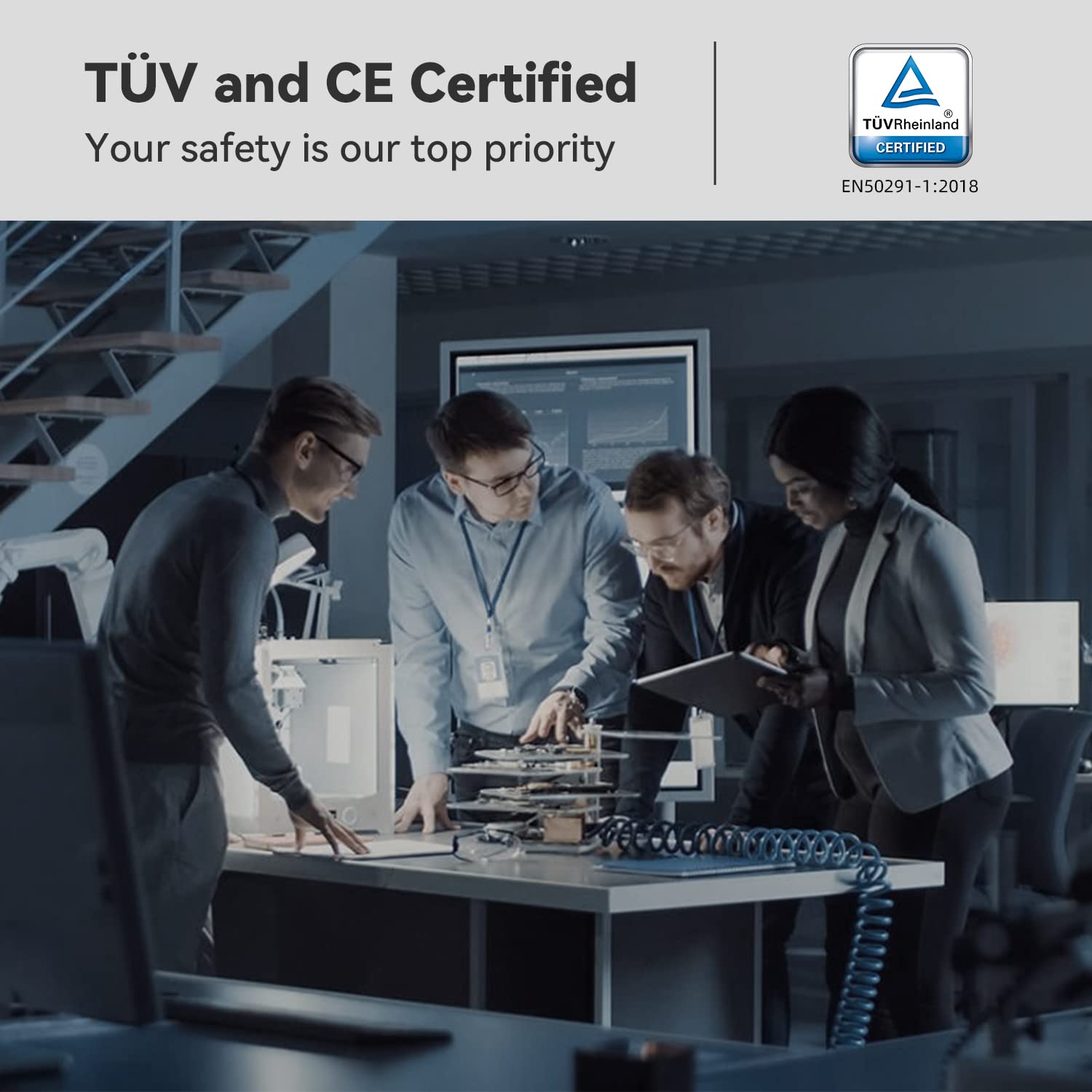 TÜV and CE Certified logos