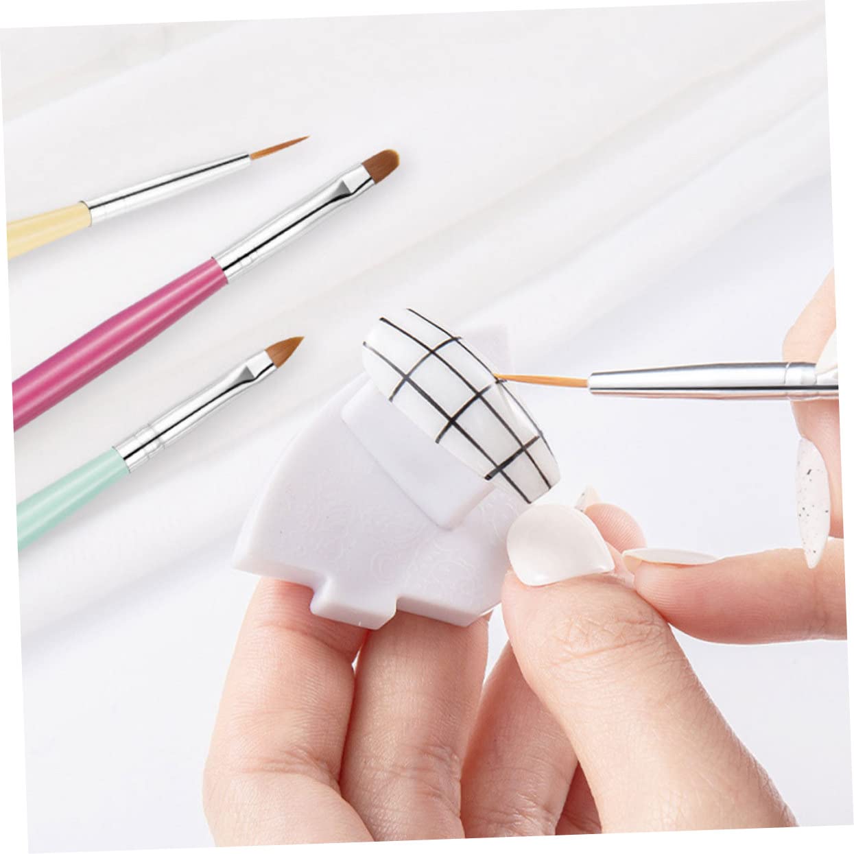 FRCOLOR Pz Penna per unghie pennelli unghie professionali pennelli nail art professionali doppia testa penna da disegno penna scolpita Pennarello Accessori tubo di alluminio