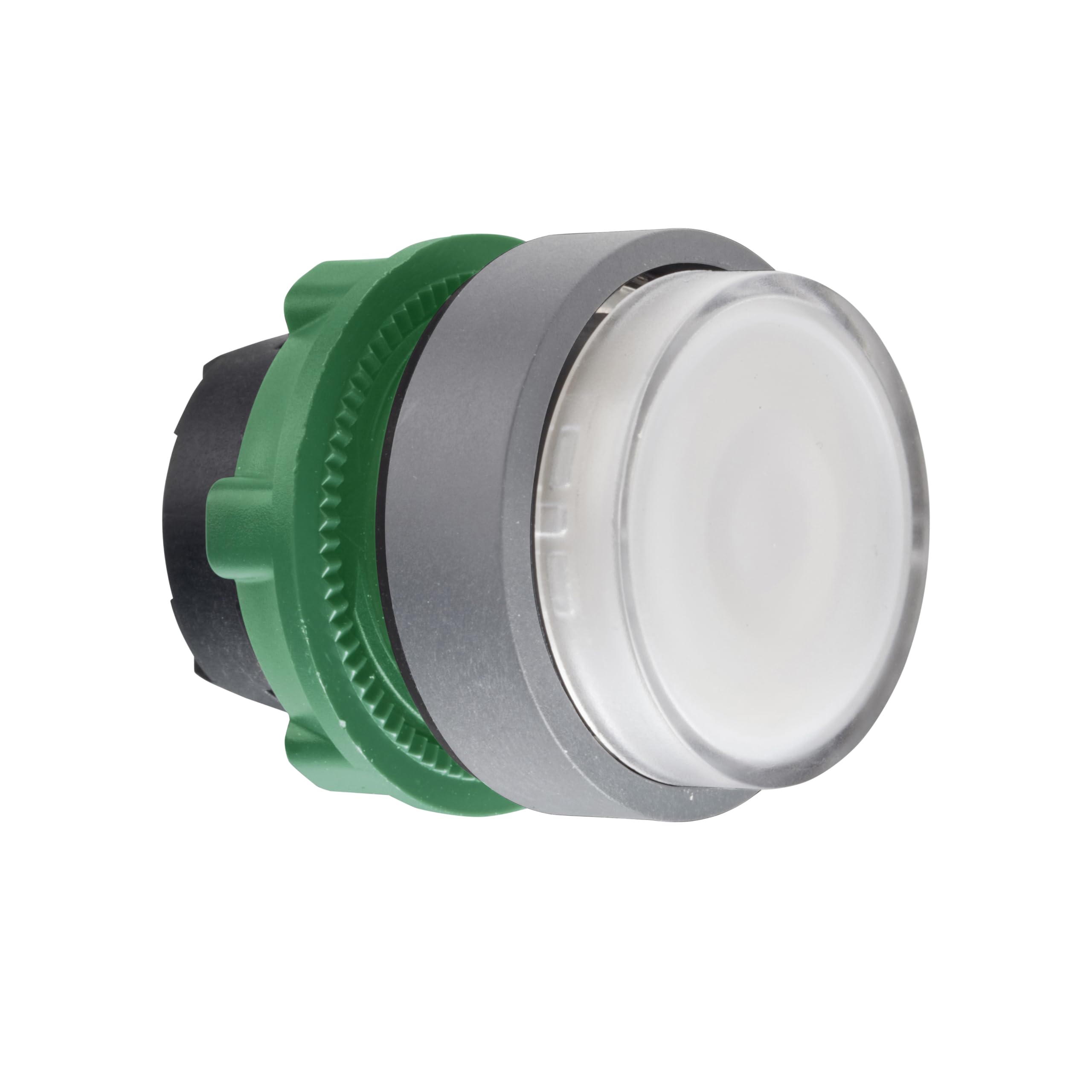 Cabeza pulsador luminoso blanco LED con contacto gris personalizable 1