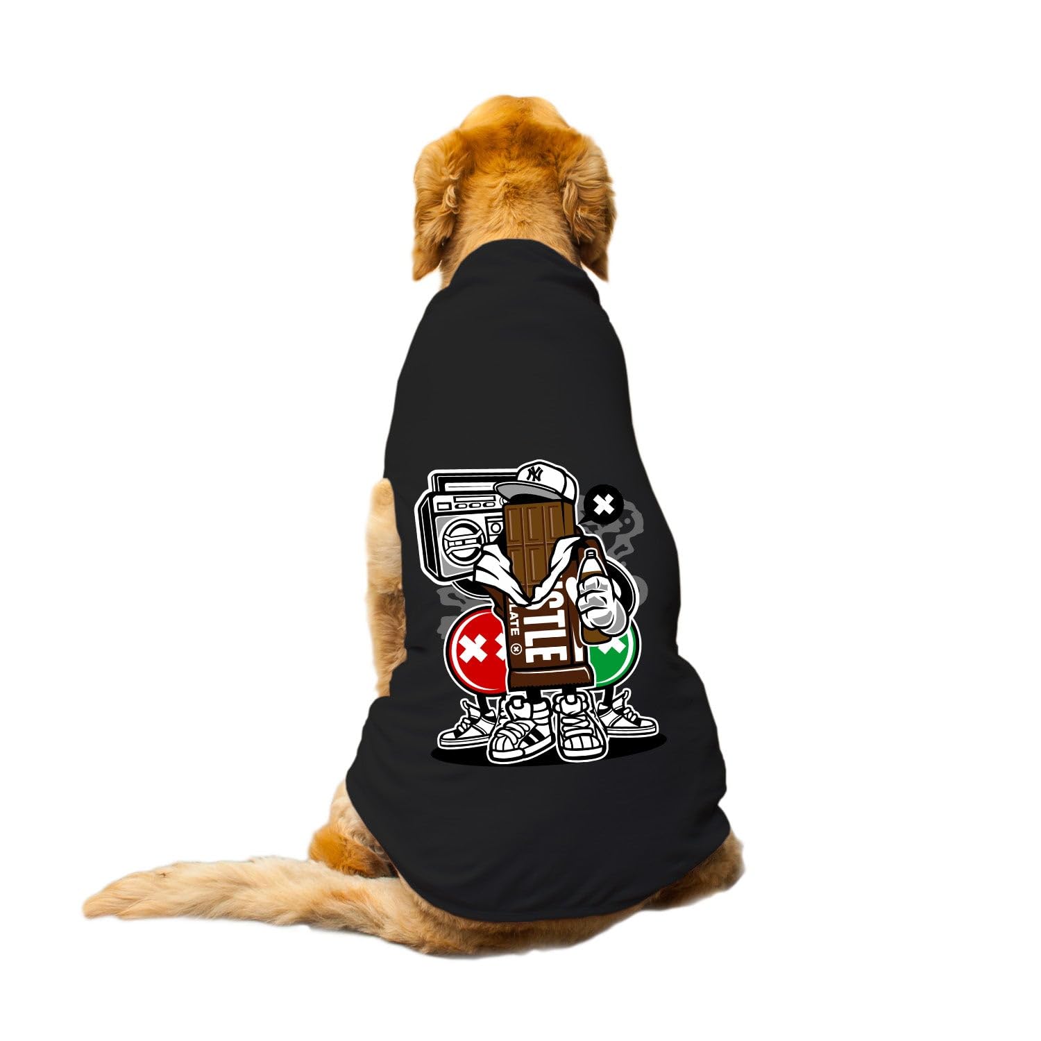 Funketti Dog T-Shirt Chocolate Squad Printed Round Neck Sleeveless Tank/Tee Comfort, Breathable, Lightweight Dog Clothes/Apparel for Small/Medium and Big Dogs Breeds.(Black/XXL) (B0CCHX21YX) Amazon Price History, Amazon Price Tracker