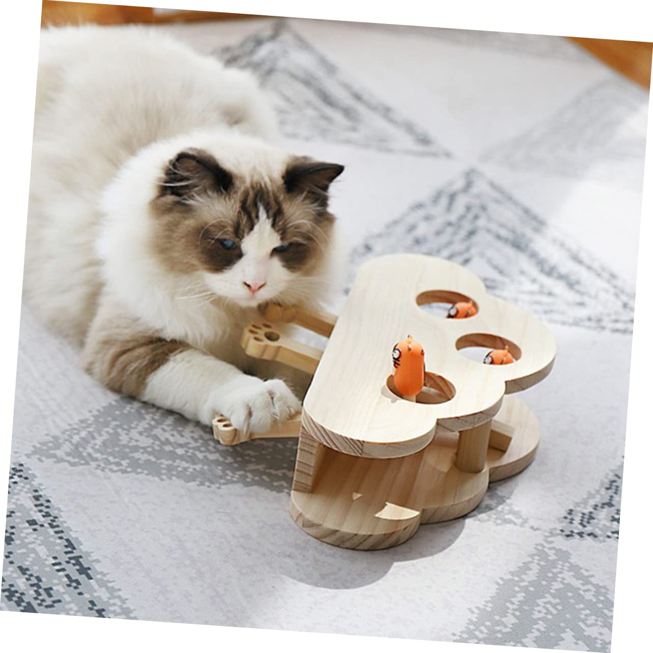 Sosoport Juguete para Gatos y Ratones Rascador Divertido y Creativo Patrón Cloud Beat