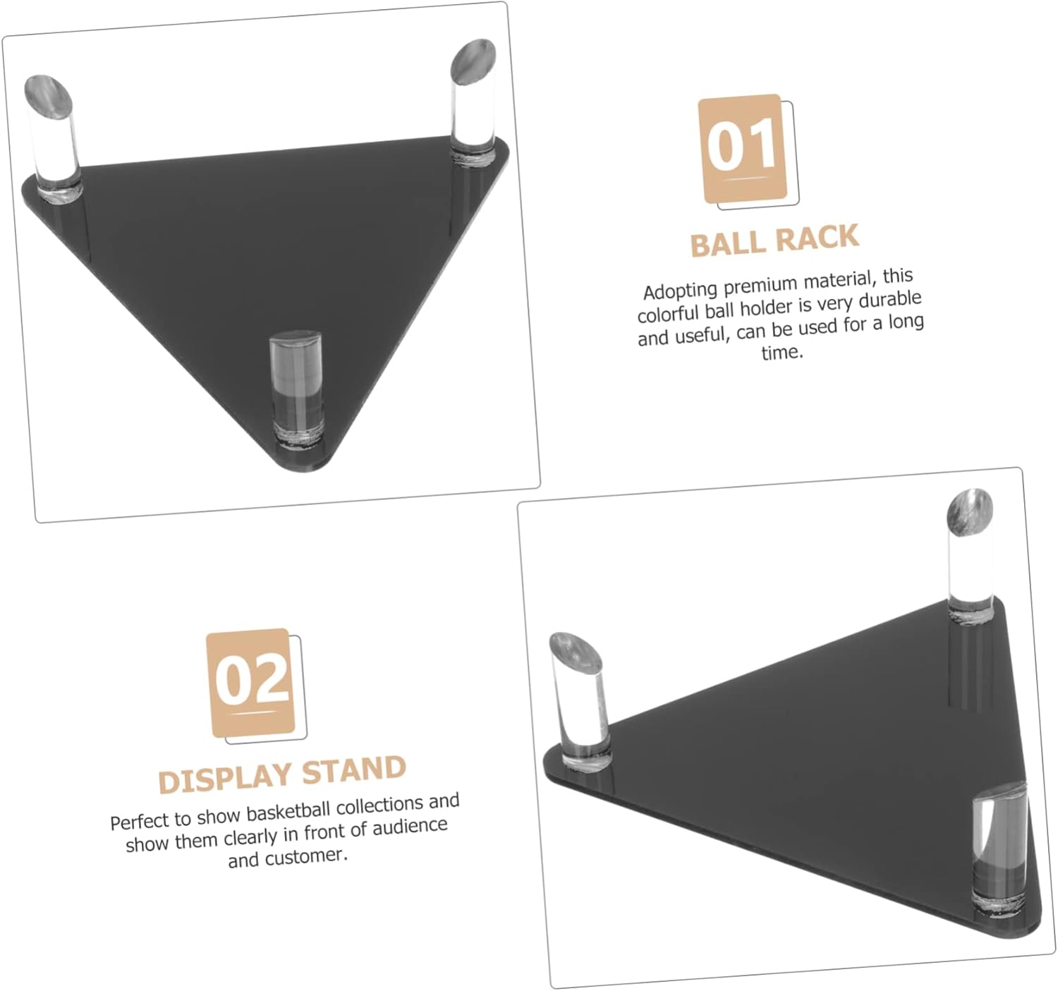 POPETPOP 8pcs Sports Display Stand Basketball Football Holder for Memorabilia for Home Office Collectors Simple Design Material