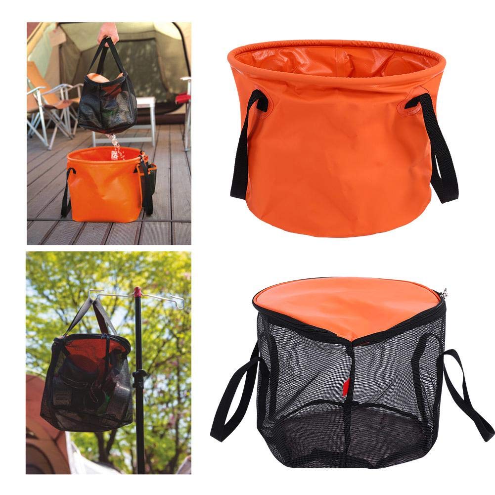 Secchio Pieghevole Da 10L O 16L Per Campeggio, Pesca E Giardinaggio - Impermeabile Con Coperchio E Tasca A Rete - Foto 7