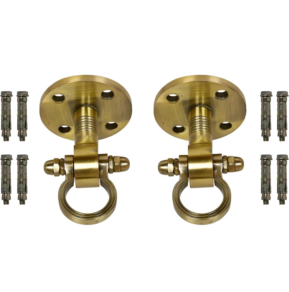 TRENDY CREATION HUB Jhula Antique Brass finishKada Hanging Hooks and jhulla Kadu Heavy Duty Hooks for Hanging Hammock,with 8 Anchor Bolt Fastener [Pack of 2] Weight Capacity 450 kg-image-3
