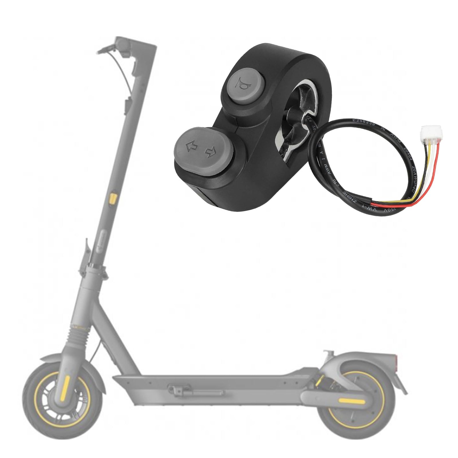 Generisch Klaxon et interrupteur de clignotant, trottinette électrique, bouton rotatif pour G65/F2Pro, sécurité de conduite accrue, klaxon et interrupteur de clignotant