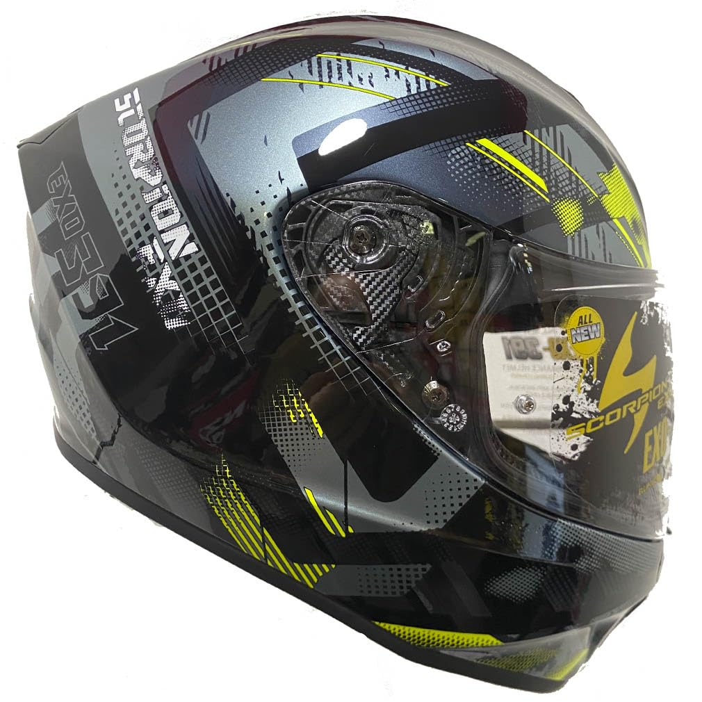 Scorpion Exo-391 Clutter Amarillo | Casco de Moto Integral Unisex Hombre y Mujer Homologado ECE 22.06
