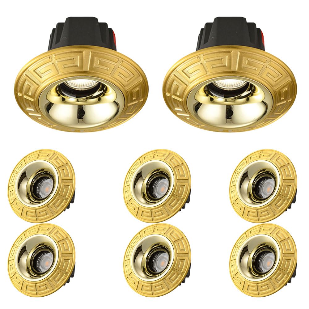 Spot encastrable LED haut de gamme en laiton véritable lot de 8 plafonniers