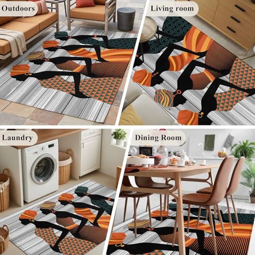 Tapete rectangular 48x72 pulg con diseño tribal étnico miniatura 5
