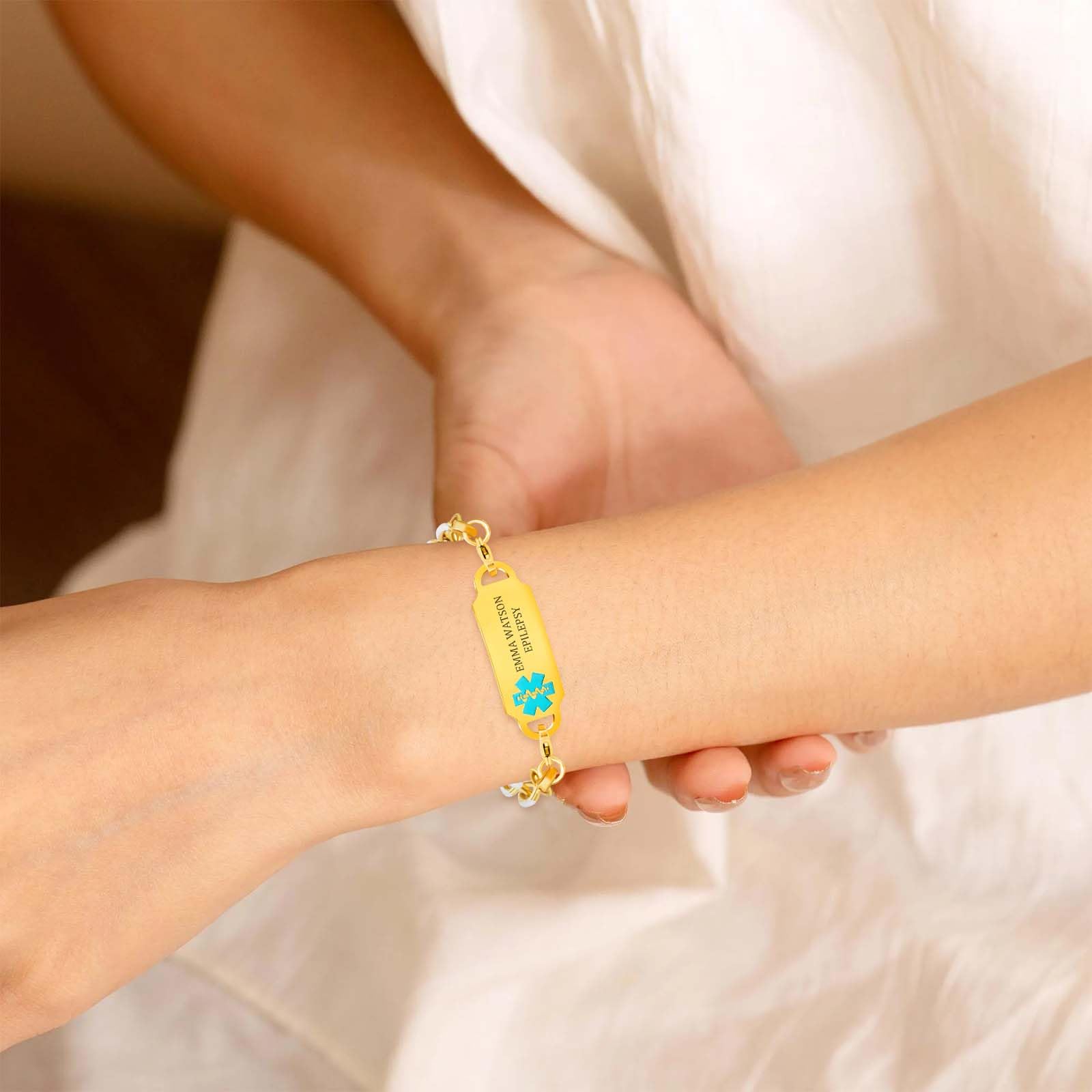 MOTICIUS Medical Alert Bracelets for Women Personalized Medic Bracelets Personalized Medical ID Bracelet DNR Bracelet Women Diabetic Dracelet Emergency ID Wristband