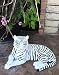 Large Exotic White Siberian Ghost Tiger At Rest 15.5" Long Statue Jungle Apex Predator Home Garden Outdoor Patio Decor Figurine