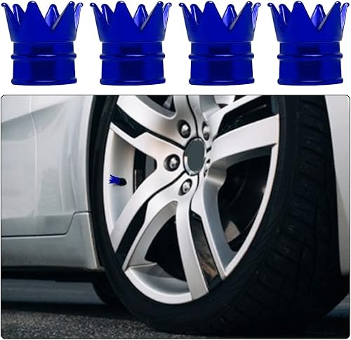 zipelo Tapas de vástago de válvula de neumático de corona, 4 fundas de válvula de rueda de aleación de aluminio, a prueba de polvo, decoración a