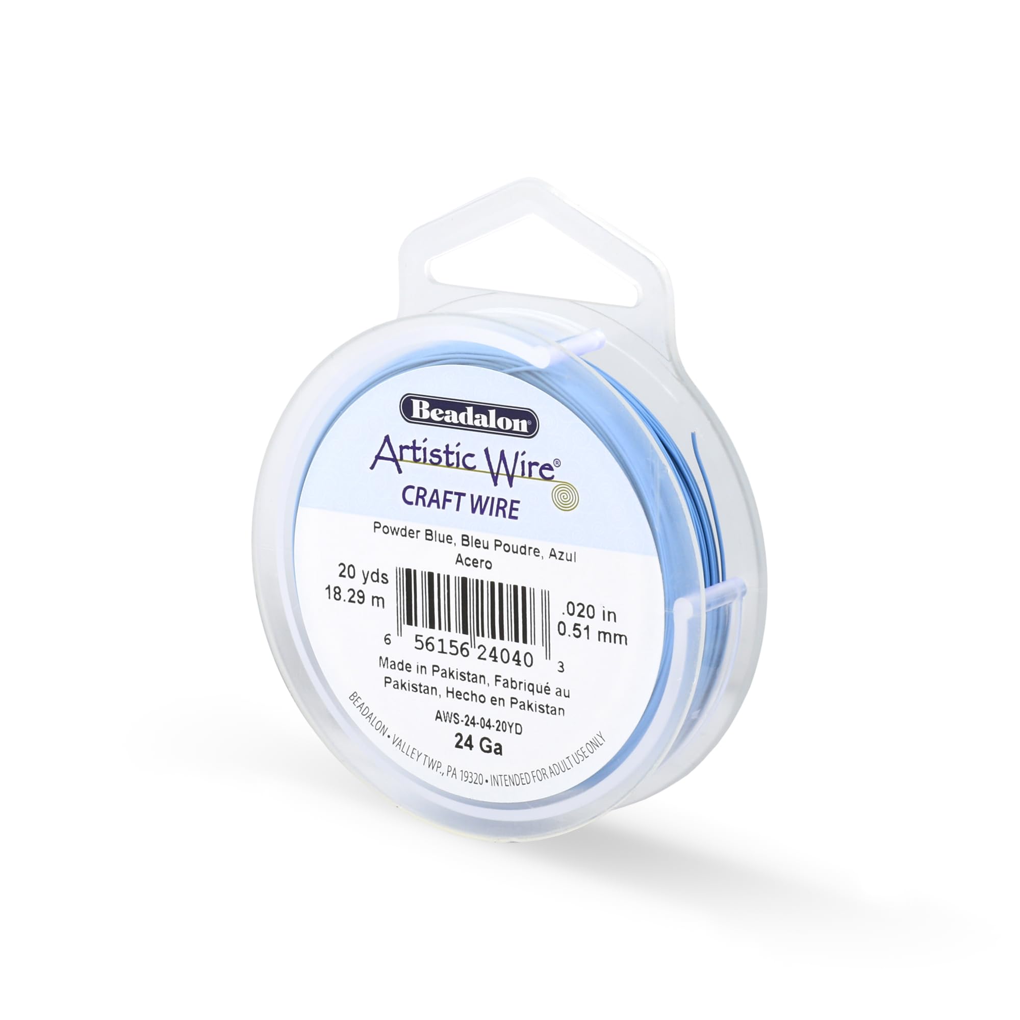 Artistic Wire Powder Blue Beadalon 20-Yards Artistic 24-Gauge Wire,