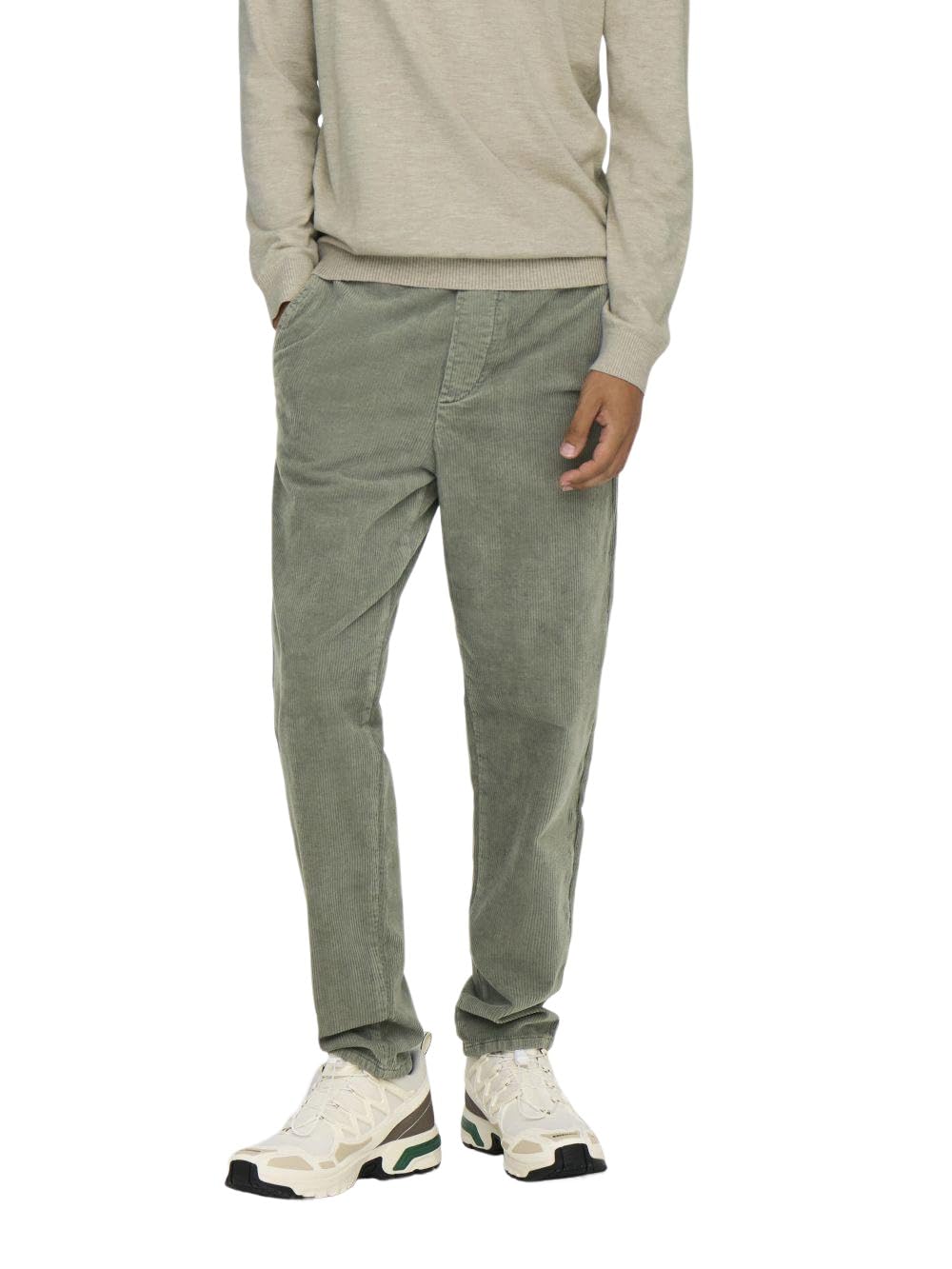 ONLY & SONS Men's Onslinus Tap Corduroy 0185 Pant Fabric Trousers, Castor Gray, XXL