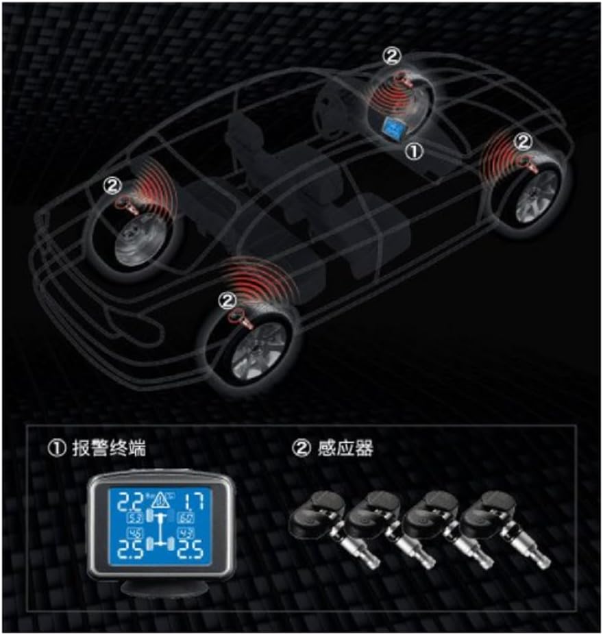 REDBAT Tyre Pressure Monitor T109 TPMS Cars & Caravans (4 sensors)