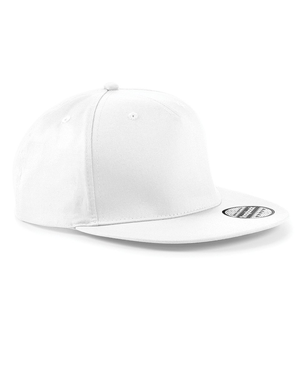 Personalised Snapback Rapper Baseball Caps Customised Rapper Adults Cap Printed Hip Hop Caps/Hats with Text/Name or Logo or Plain (White)