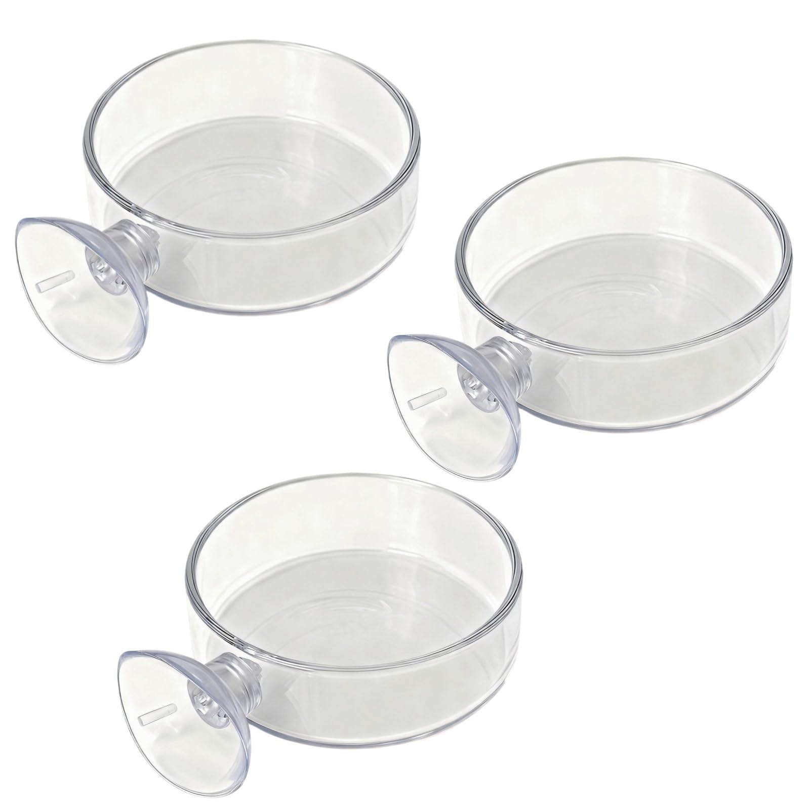 3Pcs No Mess Aquarium Feeder - Premium Shrimp Feeding Dish with Suction Cups Round Fish Food Feeding Bowls for Clear Fish Tanks Anti-Slip Design Food Box for Aquarium