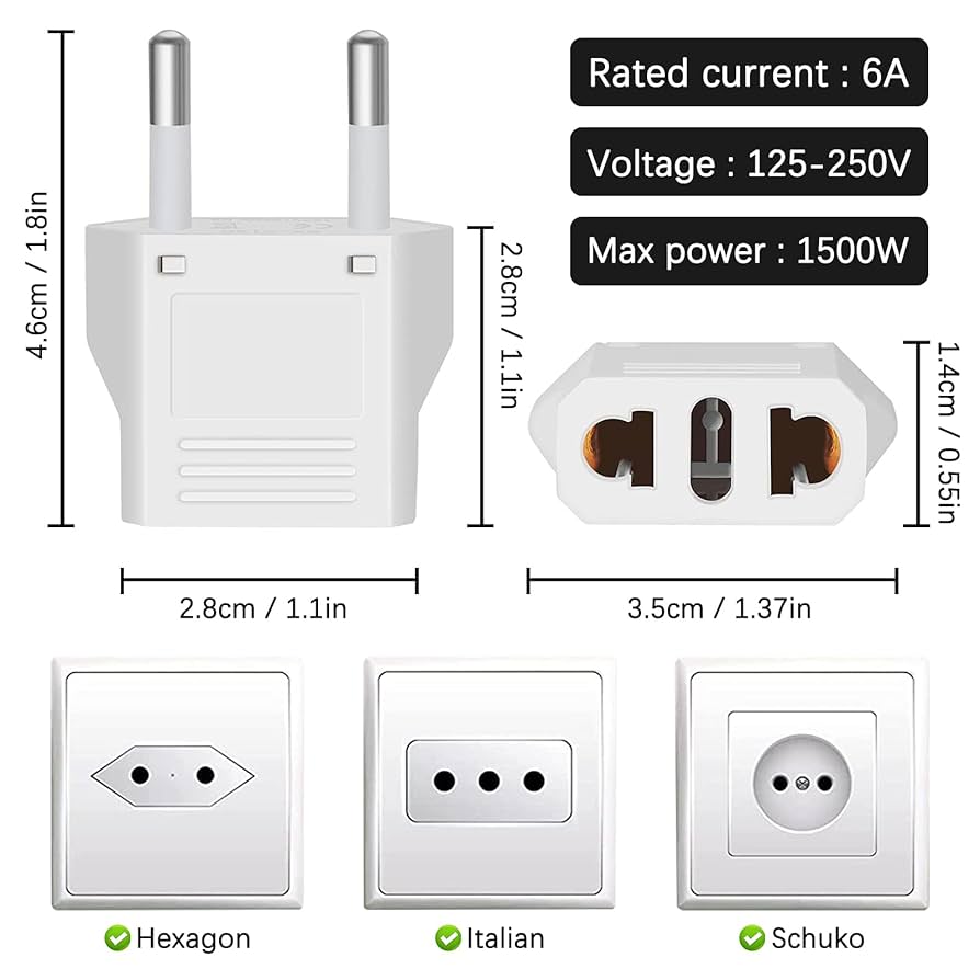 欧12” Intro Intro 7567824631 Atlantic /00250 Amazon.com: Type E F Plug Adapter, Germany France Travel