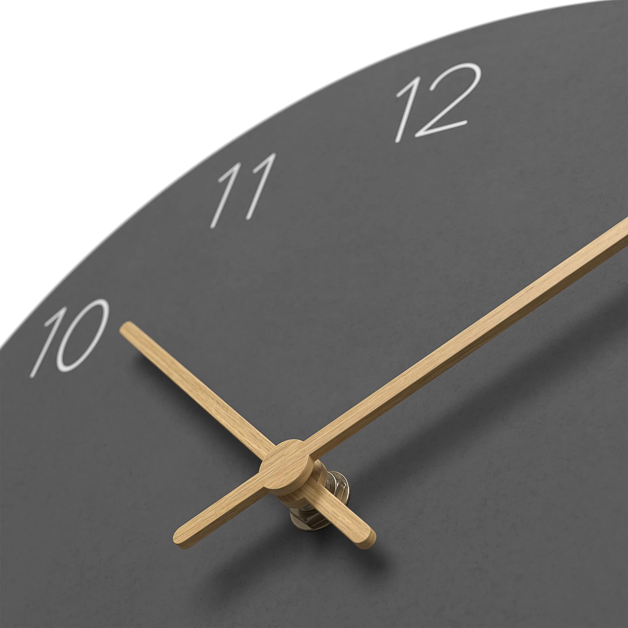 Cander Berlin MNU 2630 A Wanduhr lautlos ohne Ticken 30 cm analog Wohnzimmer Küche modern Vintage grau Holzzeiger