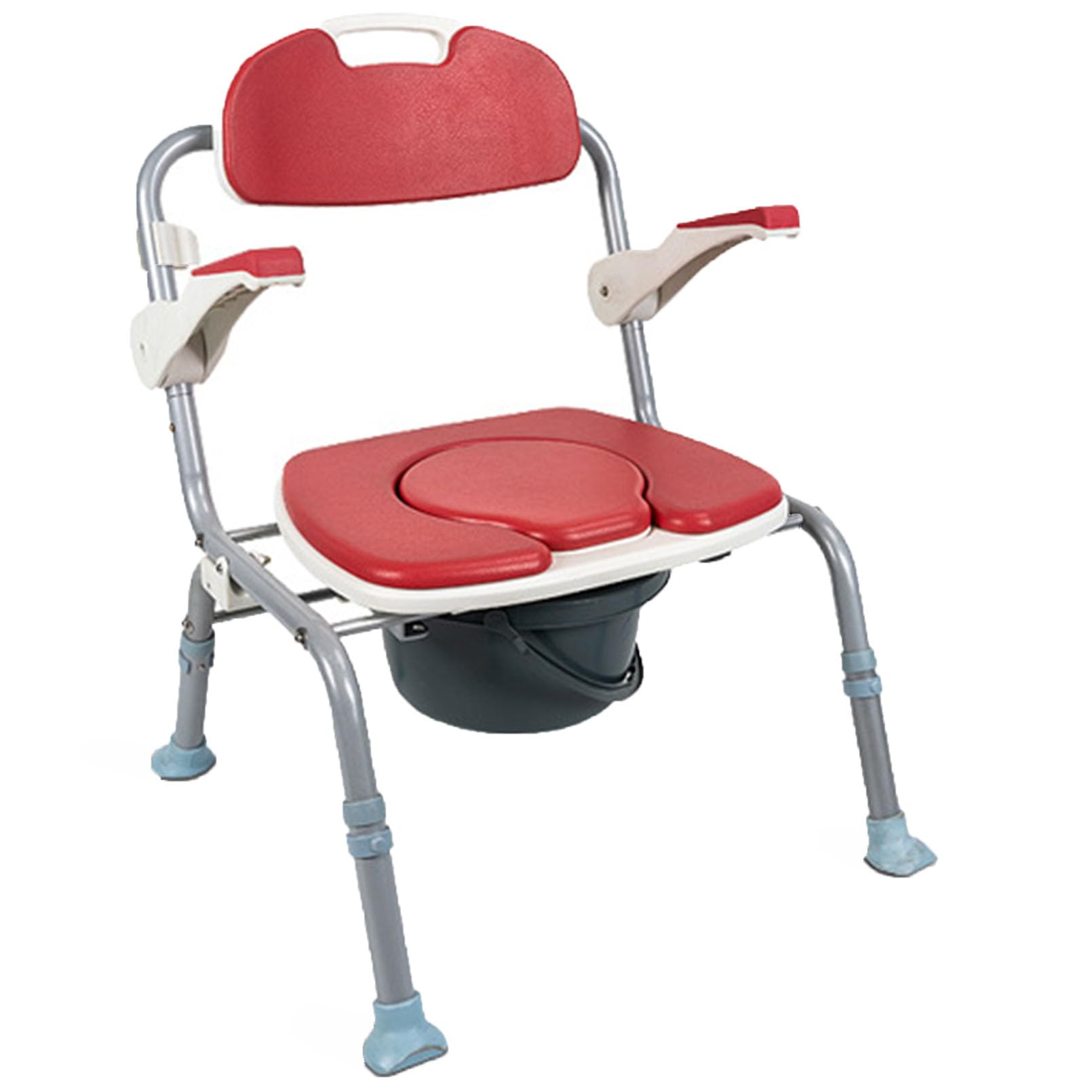 Chaise percée portative et réglable en hauteur pour douche et toilette senior
