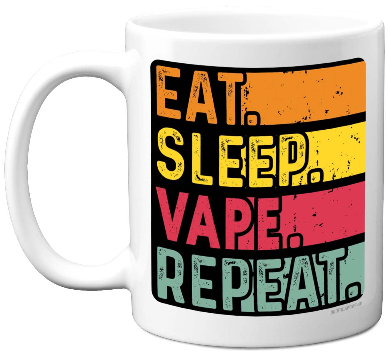 Stuff4 Birthday Mug Gifts for Men Women Him Her - Eat, Sleep, Vape, Repeat - Funny Happy Birthday Present Gift for Vape E cig Lovers, 11oz Ceramic Dishwasher Safe Premium Mugs