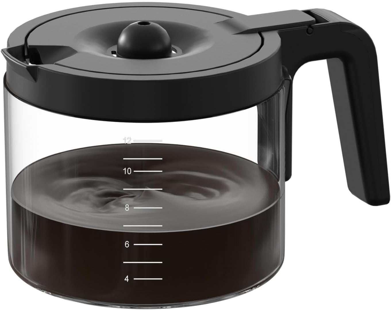 12-Cup Glass Coffee Pot Replacement Compatible with Keurig K-Duo 5100 Single Serve K-Cup Pod & Carafe Coffee Maker, NOT Fit K-Duo 5000 Essentials Model