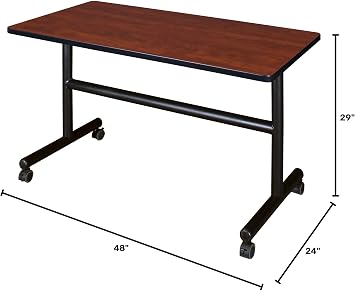 Kobe 48 Flip Top Mobile Training Table- Cherry